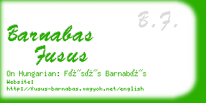barnabas fusus business card